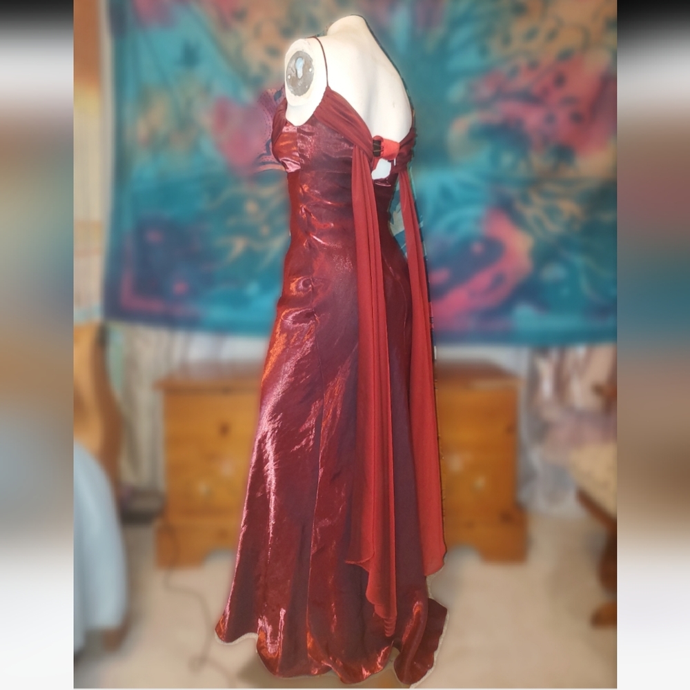 Red long gown dress prom homecoming fairy godess y2k size 3/4